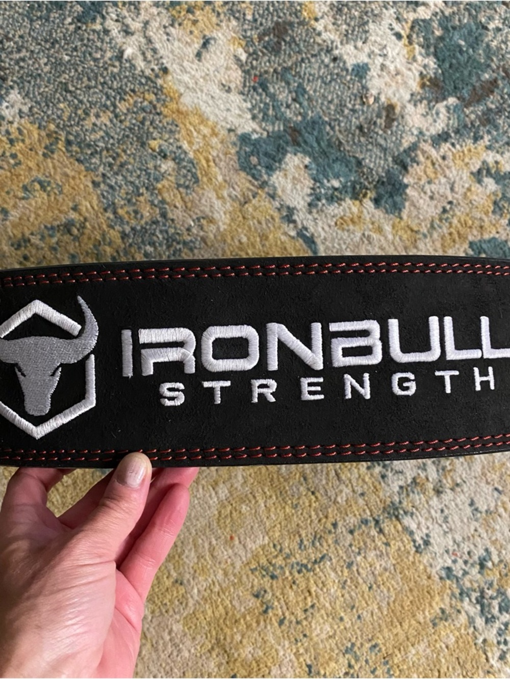 IRON BULL Strength Pro Black Leather weight lifting lever belt sz L